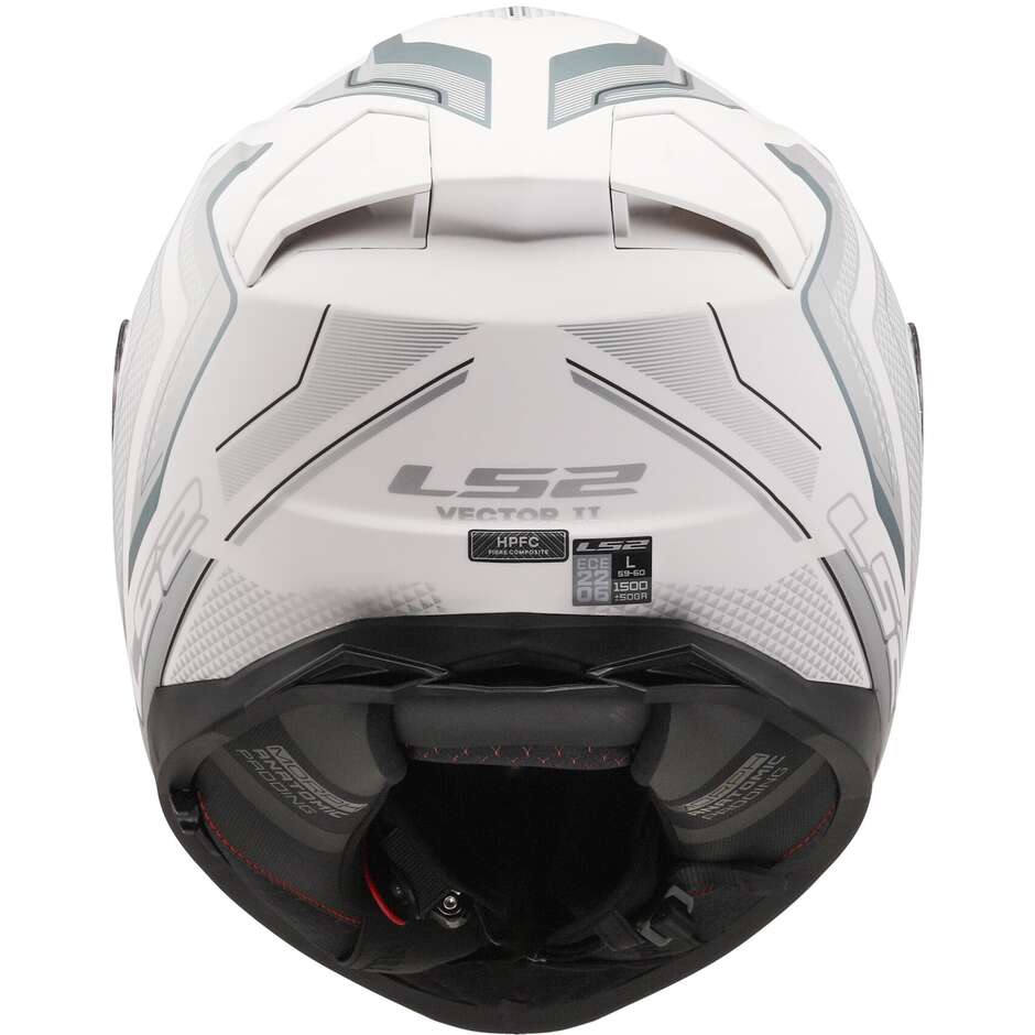 Casque de moto intégral en HPFC Ls2 FF811 VECTOR II ALIZER blanc argent mat