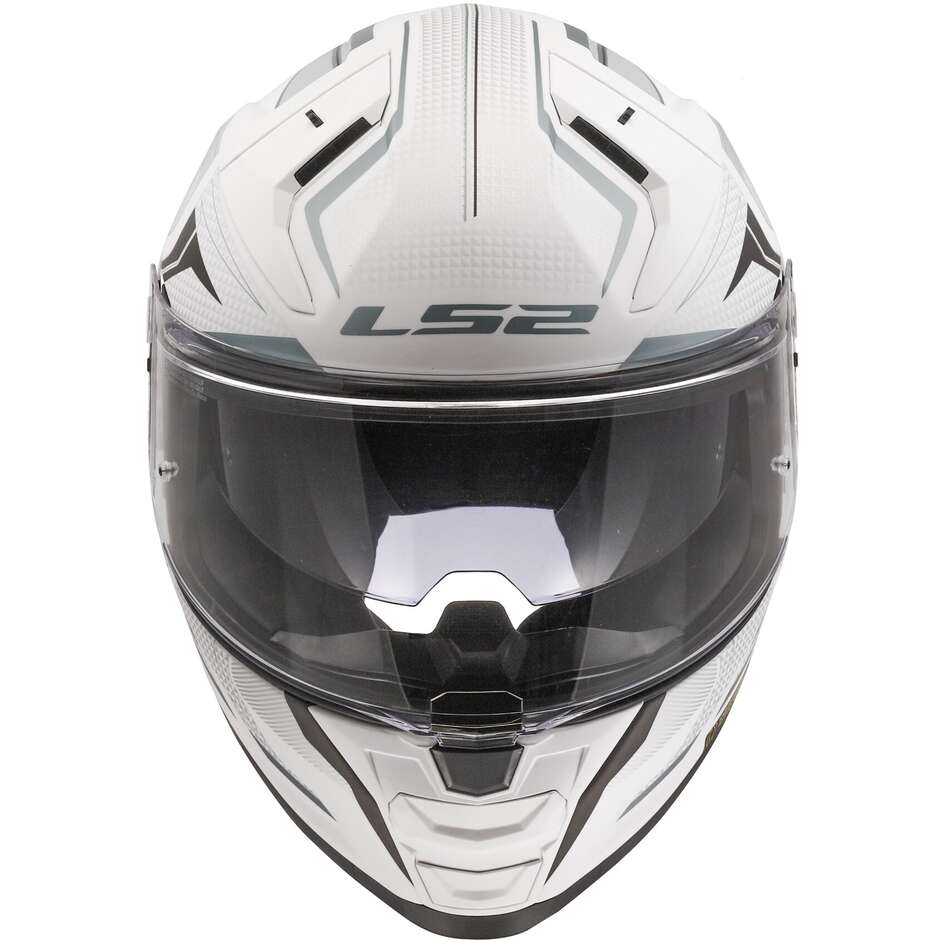 Casque de moto intégral en HPFC Ls2 FF811 VECTOR II ALIZER blanc argent mat