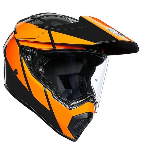 Casque de moto intégral Fibre Touring AGv AX9 Multi TRAIL Gunmetal Orange