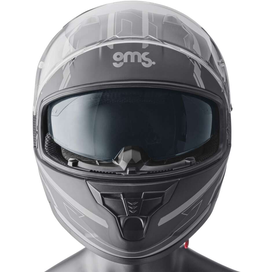 Casque de moto intégral Gms Hexago Graphic gris
