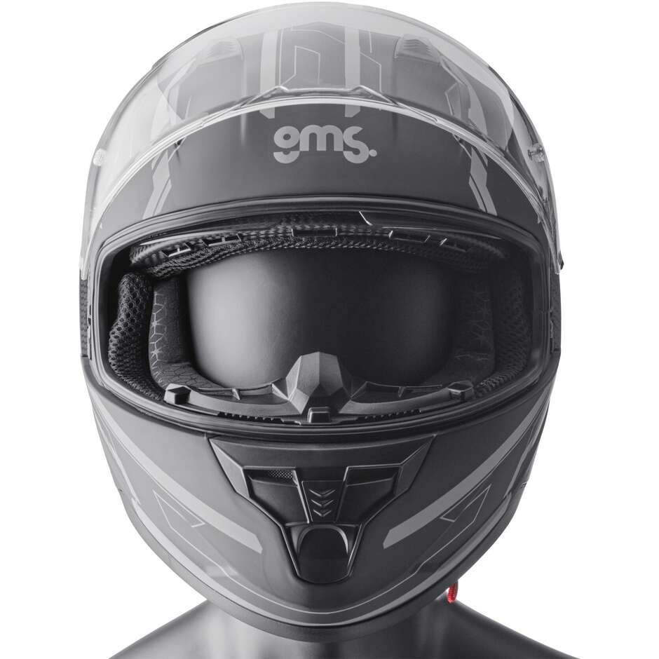 Casque de moto intégral Gms Hexago Graphic gris