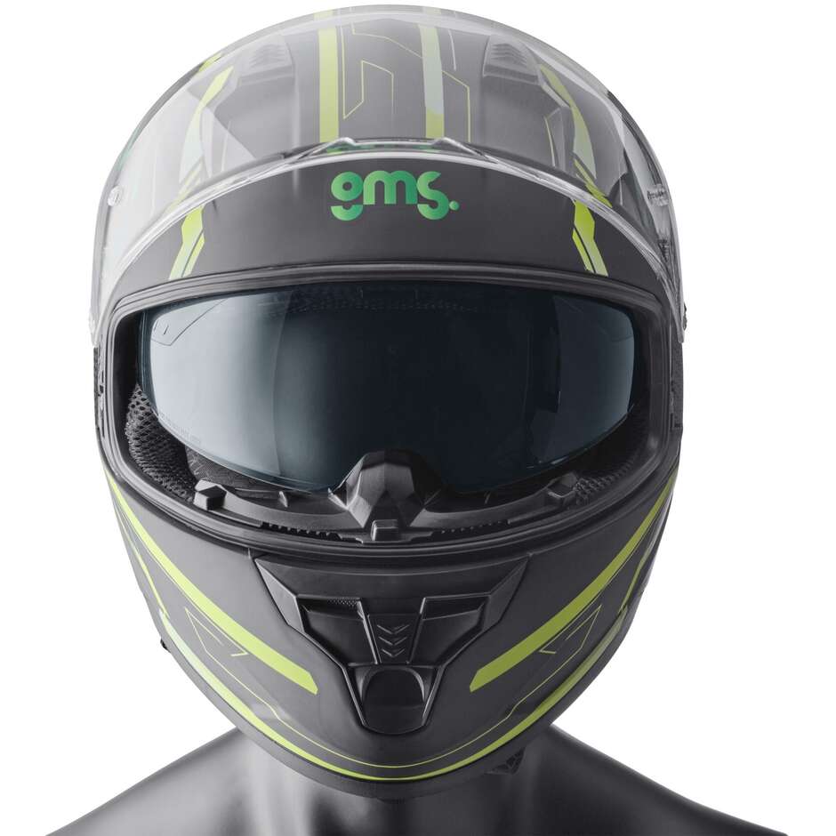 Casque de moto intégral Gms Hexago Graphic vert