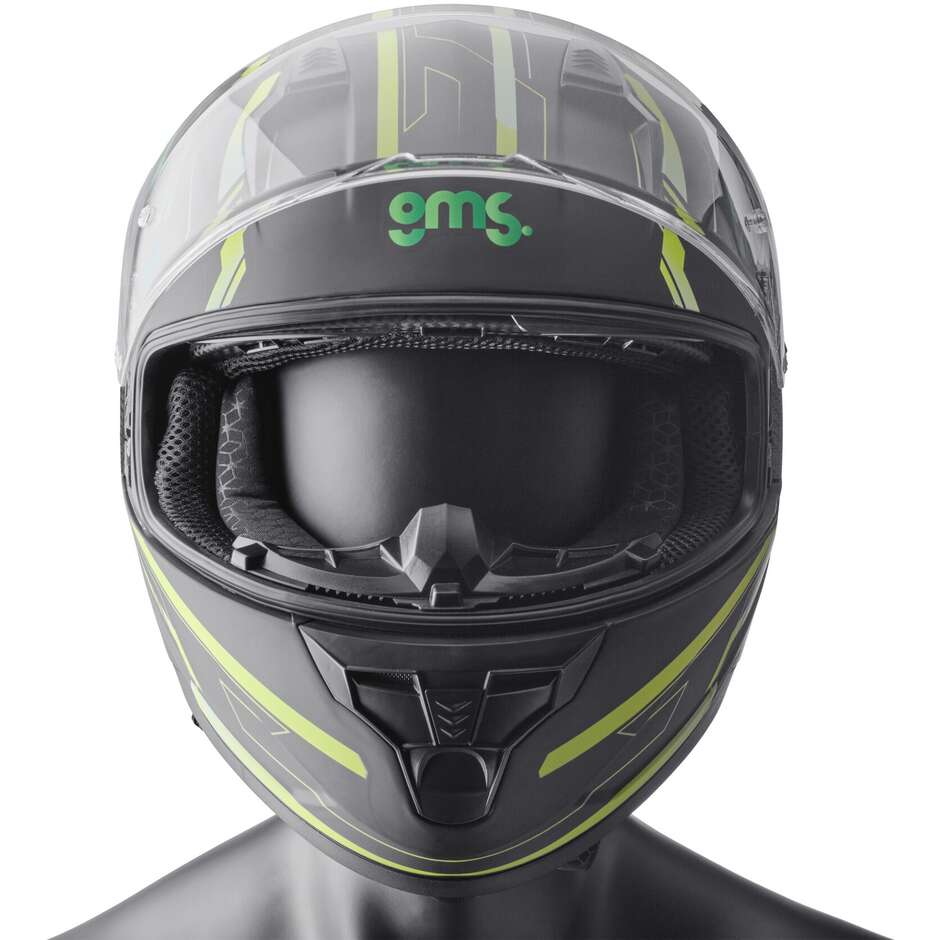 Casque de moto intégral Gms Hexago Graphic vert