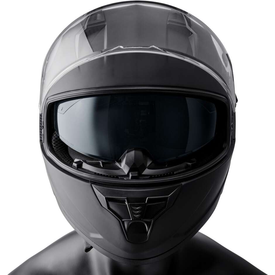 Casque de moto intégral Gms Hexago noir brillant
