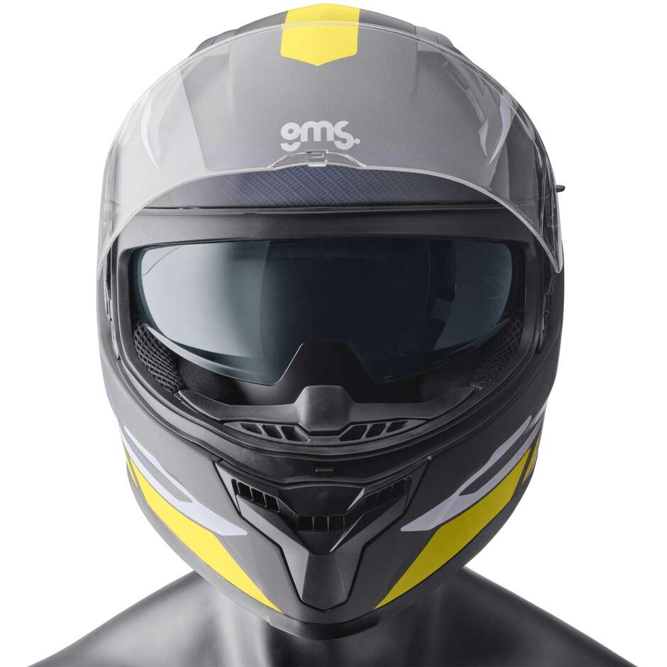 Casque de moto intégral Gms Velox Graphic noir jaune gris mat