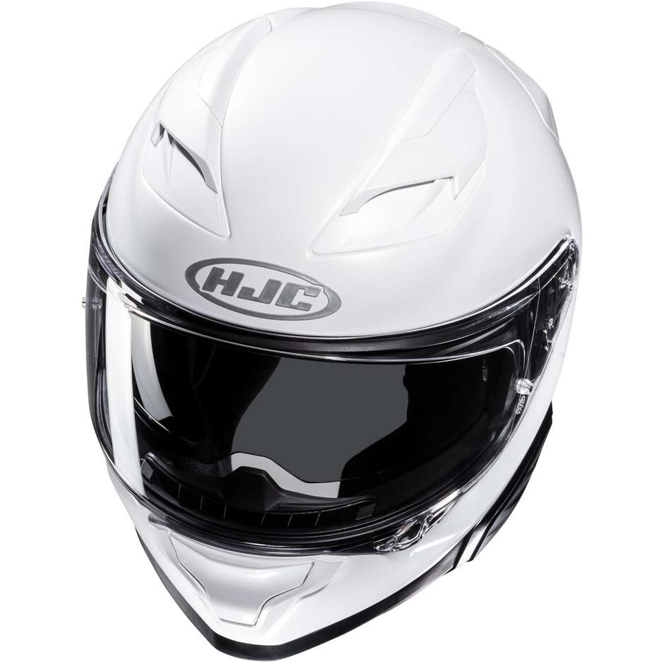 Casque de moto intégral Hjc F71 Solid blanc perle