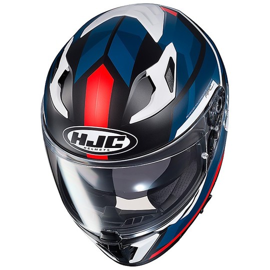 Casque de moto intégral HJC I70 double visière Elim MC1SF bleu rouge