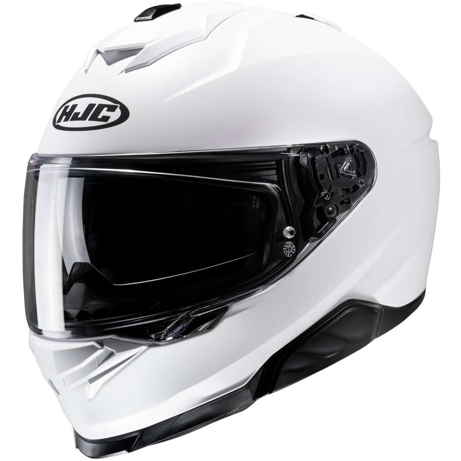 Casque de moto intégral Hjc i71 Semi Opaque White Pearl
