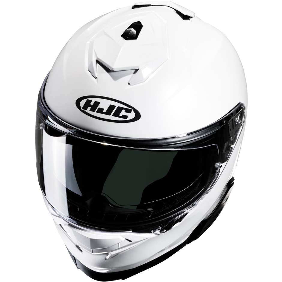 Casque de moto intégral Hjc i71 White Pearl