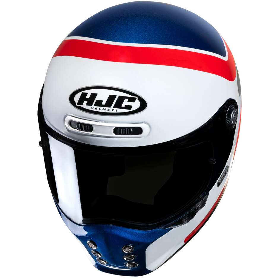 Casque de moto intégral Hjc V10 GRAPE MC21 Blanc Bleu Rouge