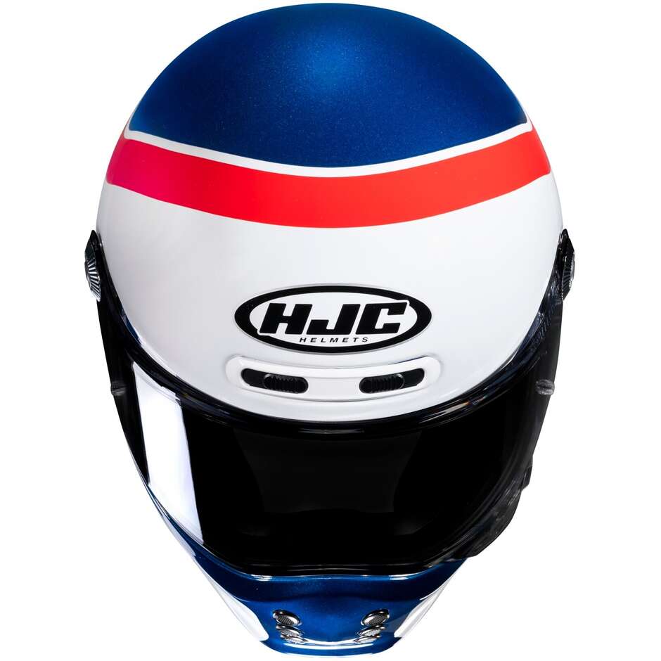 Casque de moto intégral Hjc V10 GRAPE MC21 Blanc Bleu Rouge