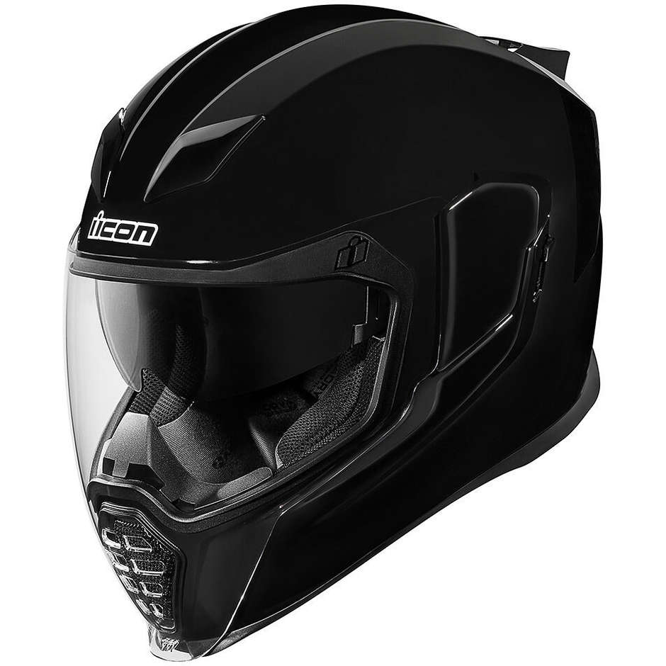 Casque de moto intégral Icon AIRFLITE Solid Glossy Black