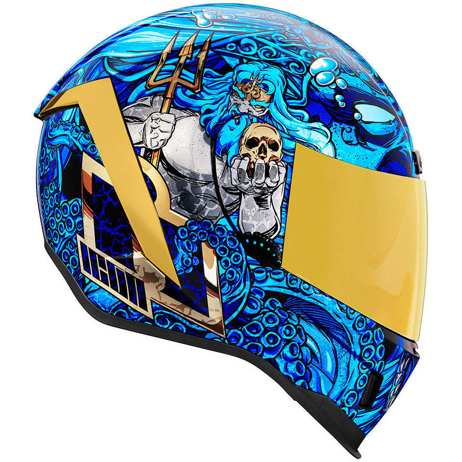 Casque de moto intégral Icon AIRFORM SHIPS COMPANY Bleu