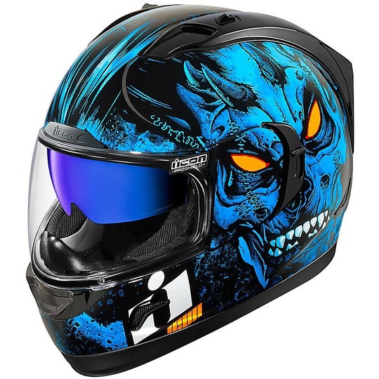 Casque de moto intégral Icon Alliance GT The Horror Blue