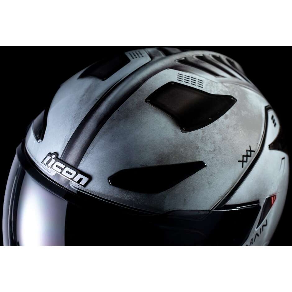 Casque de moto intégral Icon DOMAIN FUTURE Proof gris