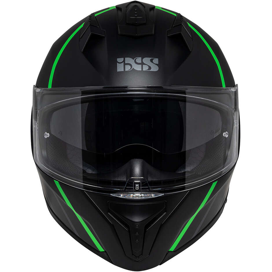 Casque de moto intégral iXS 217 2.0 noir mat vert
