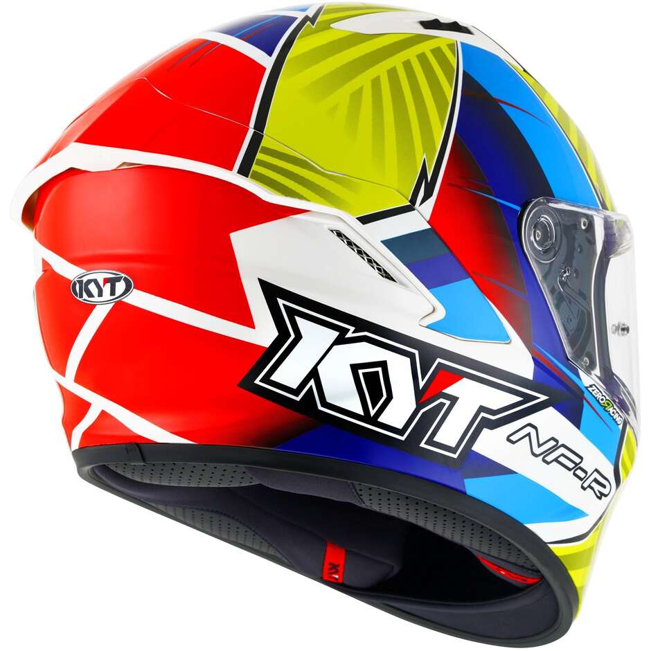 Casque de moto intégral Kyt NF-R XAVI FORES 2021 REPLICA BLEU Rouge YLW
