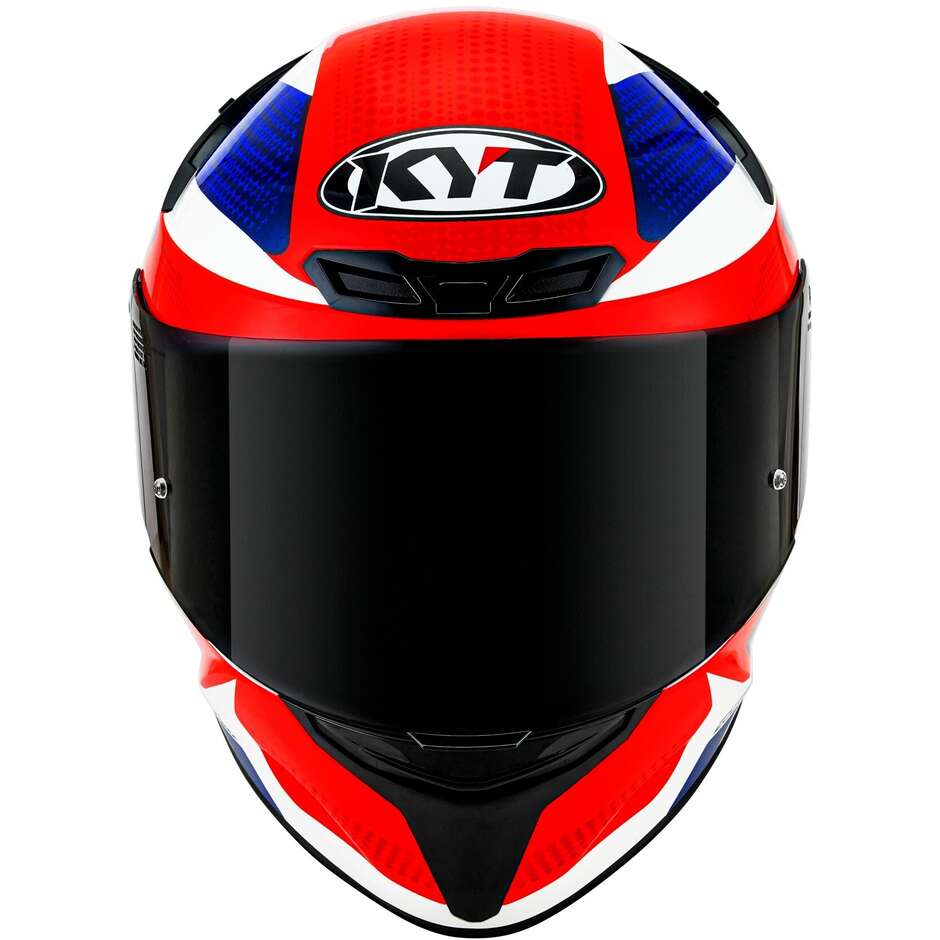 Casque de moto intégral Kyt TT-COURSE GEAR BLEU Rouge
