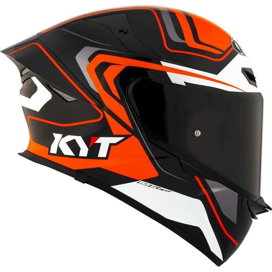 Casque de moto intégral Kyt TT-REVO OVERTECH noir orange