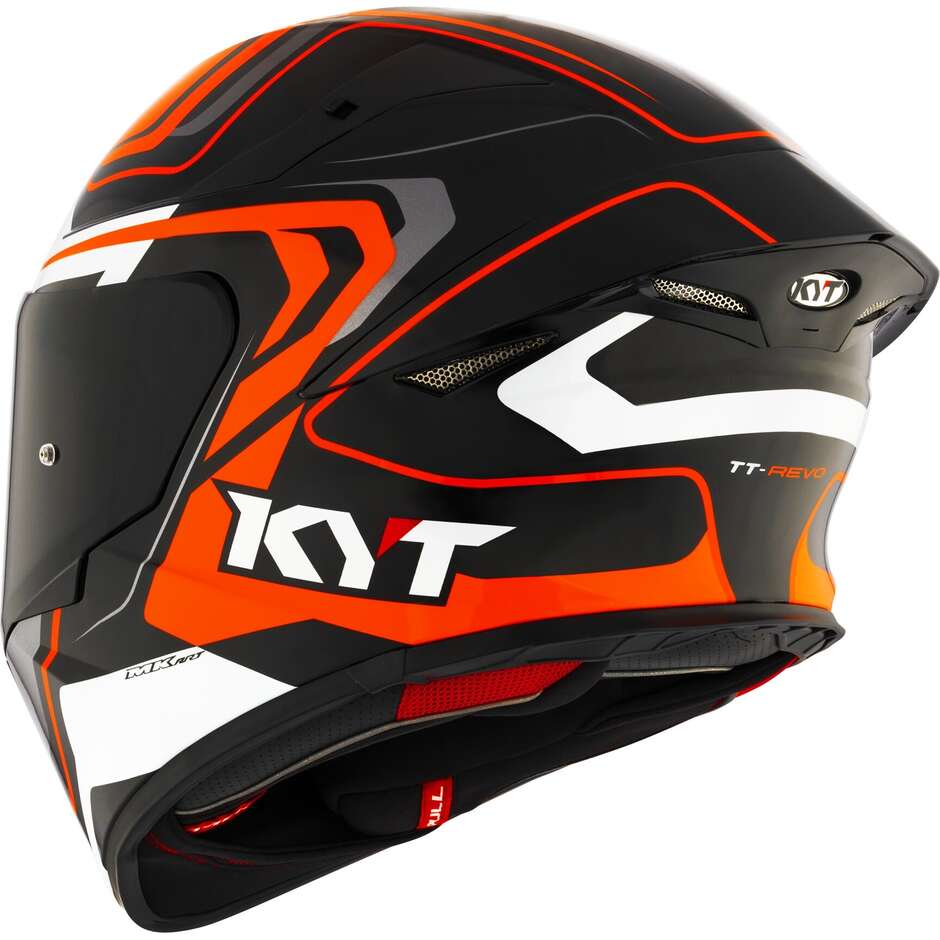 Casque de moto intégral Kyt TT-REVO OVERTECH noir orange