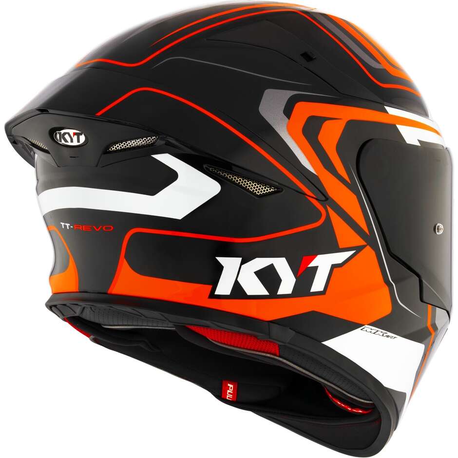 Casque de moto intégral Kyt TT-REVO OVERTECH noir orange