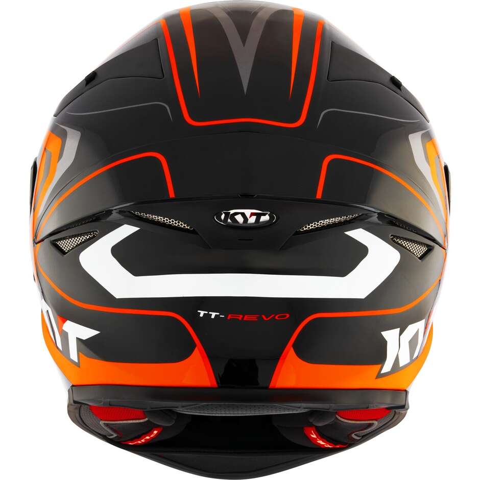 Casque de moto intégral Kyt TT-REVO OVERTECH noir orange