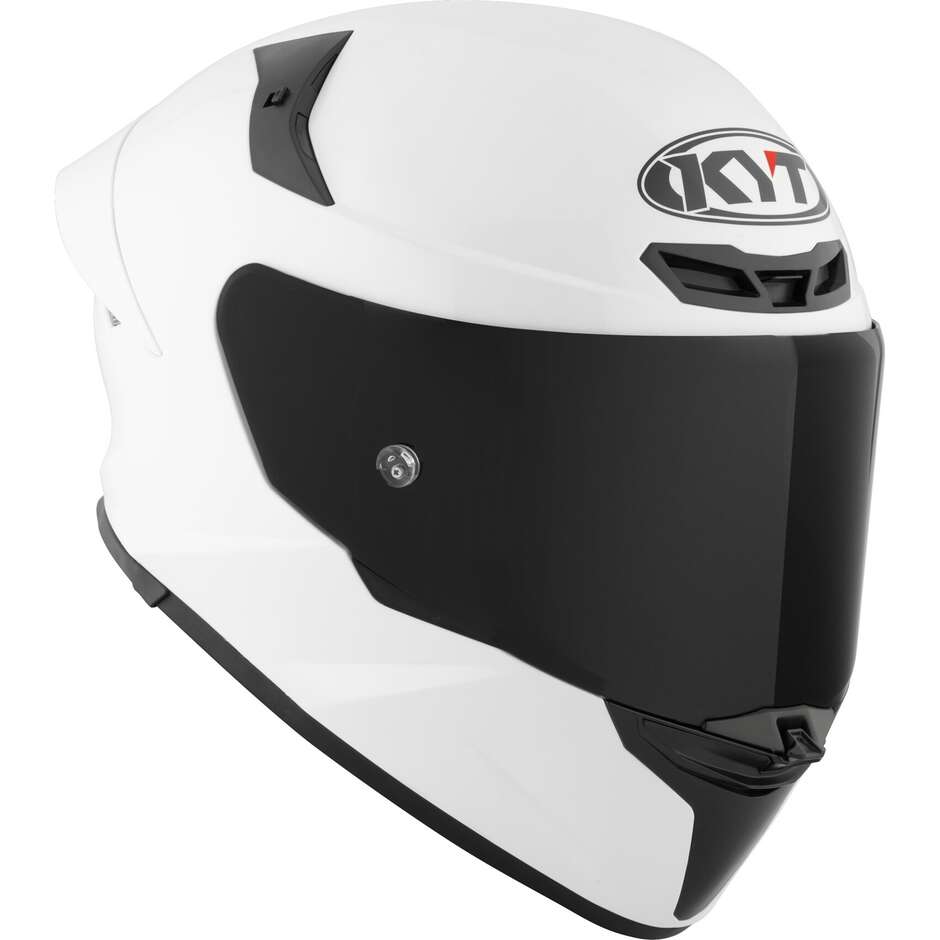 Casque de moto intégral Kyt TT-REVO PLAIN blanc