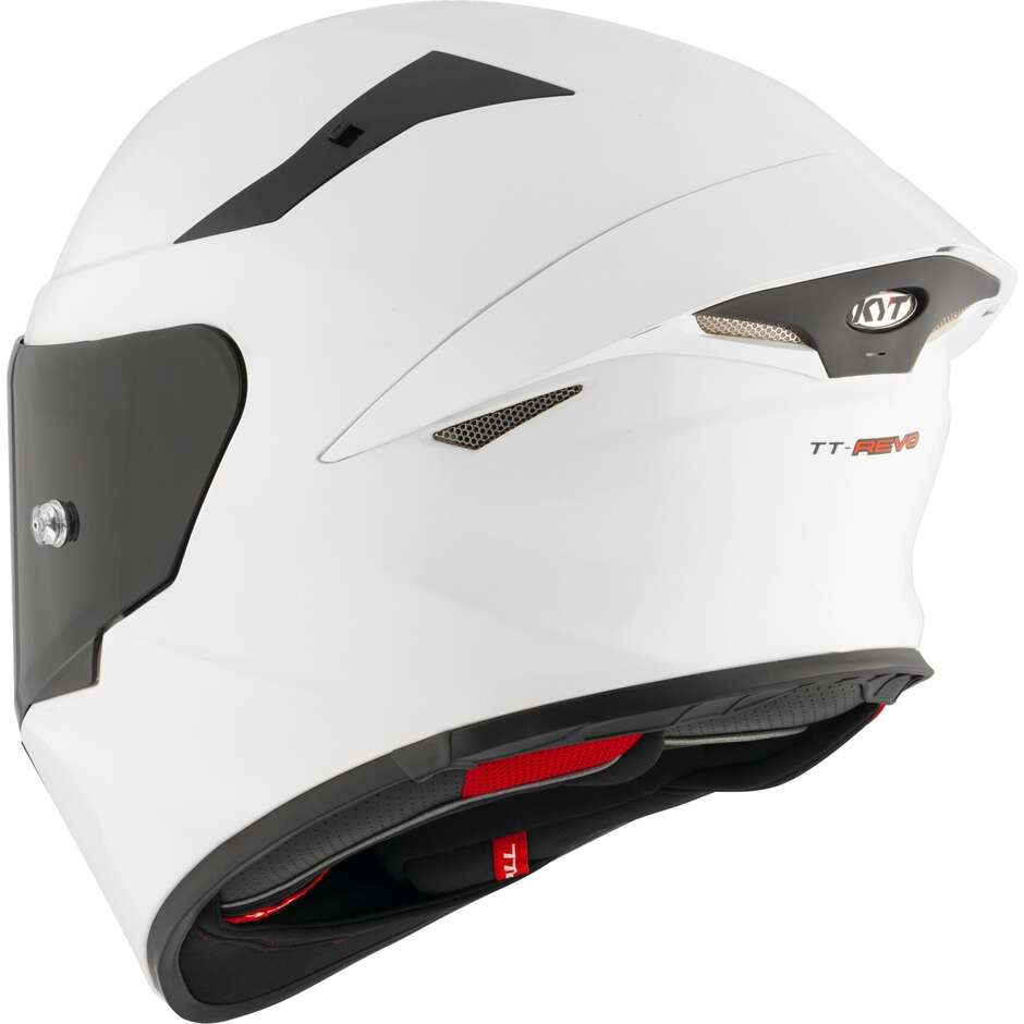 Casque de moto intégral Kyt TT-REVO PLAIN blanc