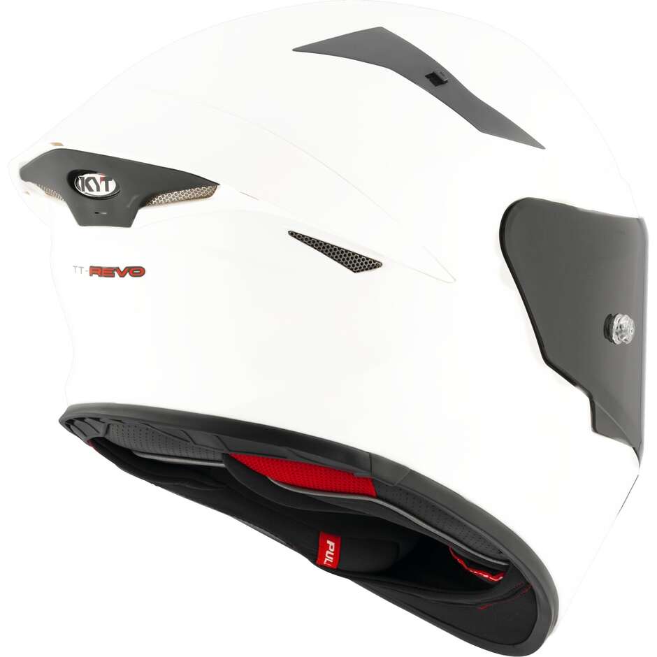 Casque de moto intégral Kyt TT-REVO PLAIN blanc