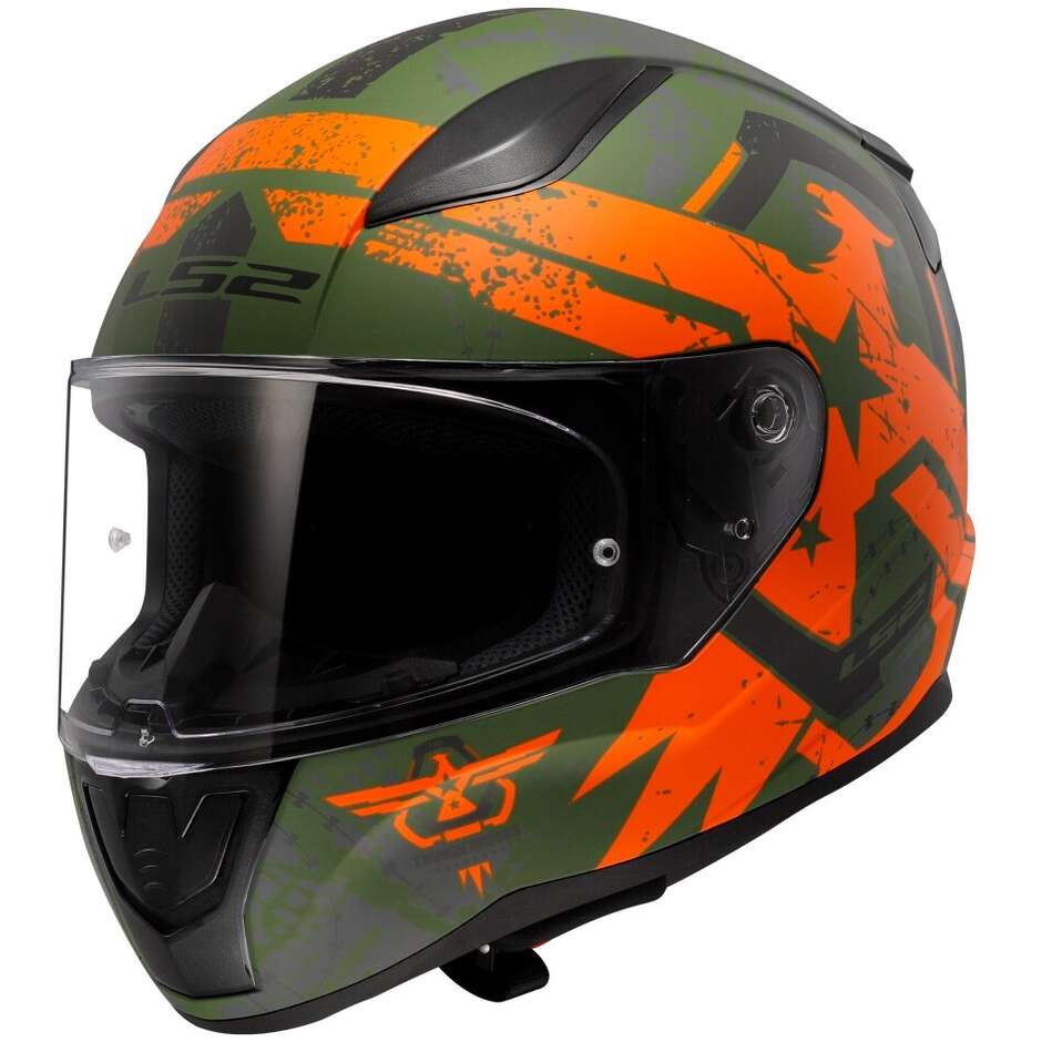 Casque de moto intégral Ls2 FF353 RAPID 2 Thunderbirds orange mat