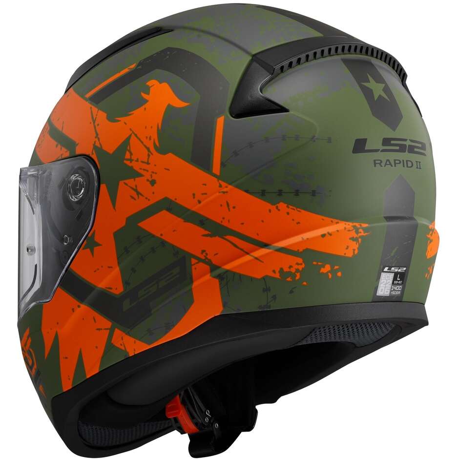 Casque de moto intégral Ls2 FF353 RAPID 2 Thunderbirds orange mat