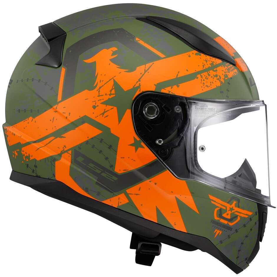 Casque de moto intégral Ls2 FF353 RAPID 2 Thunderbirds orange mat