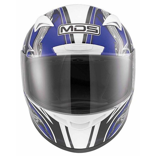 Casque de moto intégral Mds By AGV M13 Multi Brush White-Blue