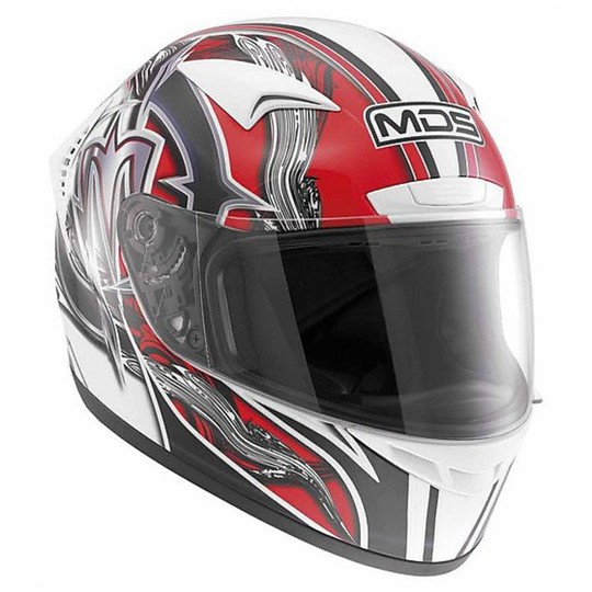 Casque de moto intégral Mds By AGV M13 Multi Brush White-Red