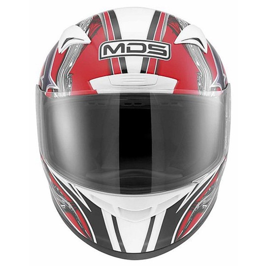 Casque de moto intégral Mds By AGV M13 Multi Brush White-Red