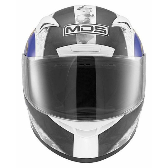 Casque de moto intégral Mds By AGV M13 Multi Ronin Blanc-Bleu