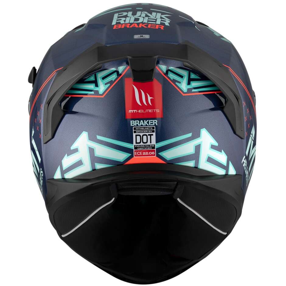 Casque de moto intégral Mt Casques BRAKER SV PUNK RIDER C7 Brillant