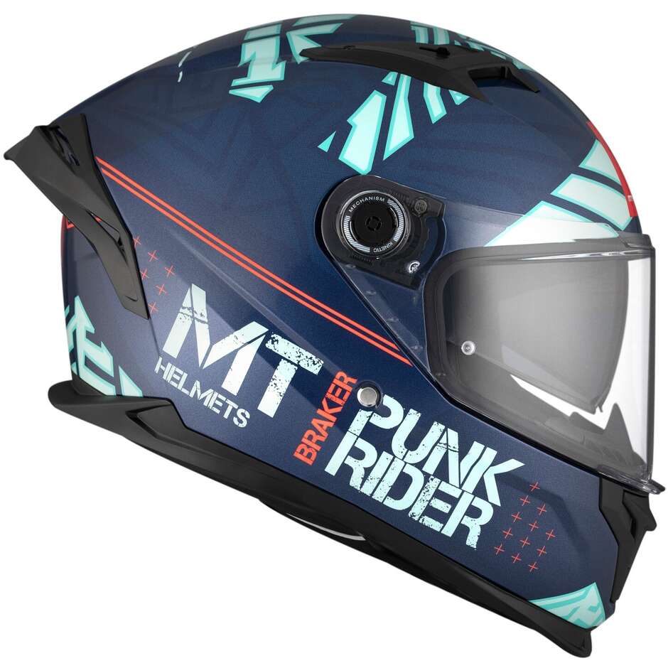 Casque de moto intégral Mt Casques BRAKER SV PUNK RIDER C7 Brillant
