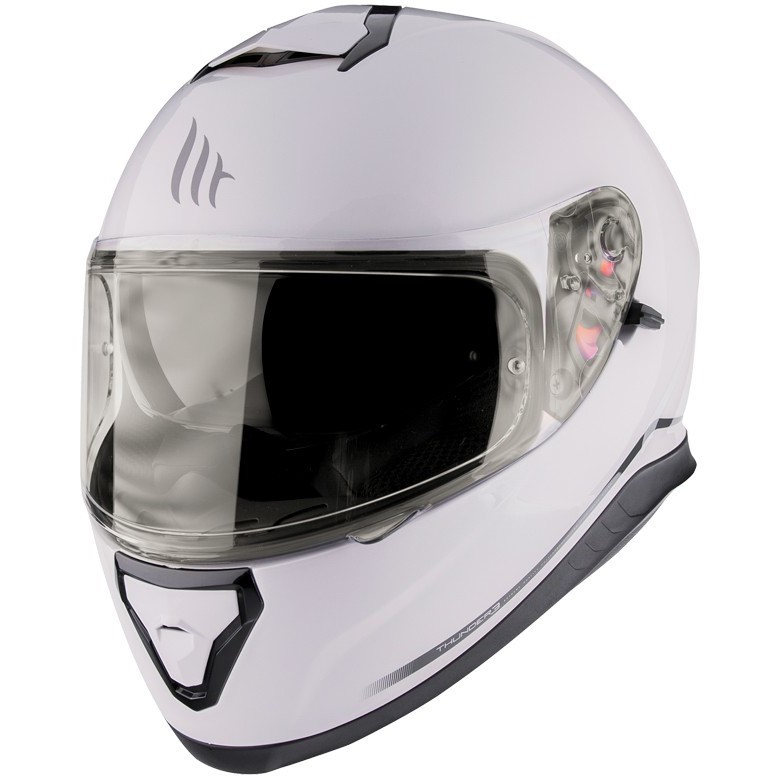 Casque de moto intégral MT Casques Thunder3 SV Solid Glossy White