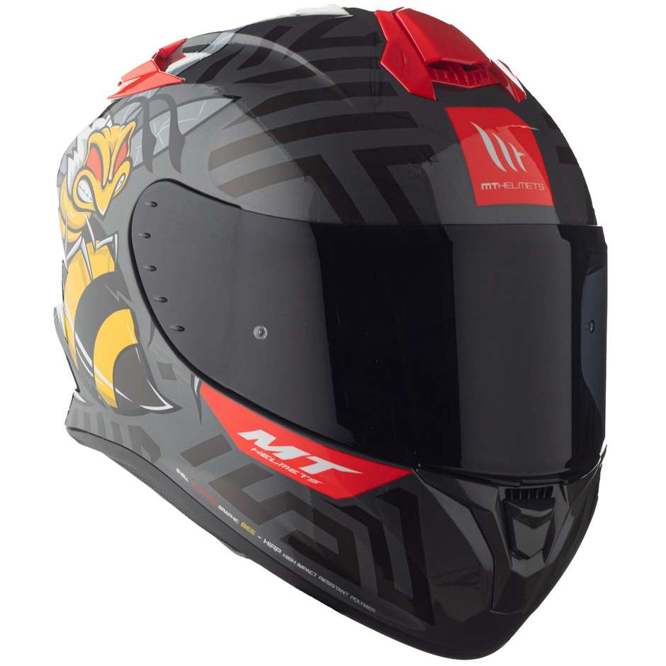 Casque de moto intégral Mt Helmet TARGO Bee B5 Glossy Red