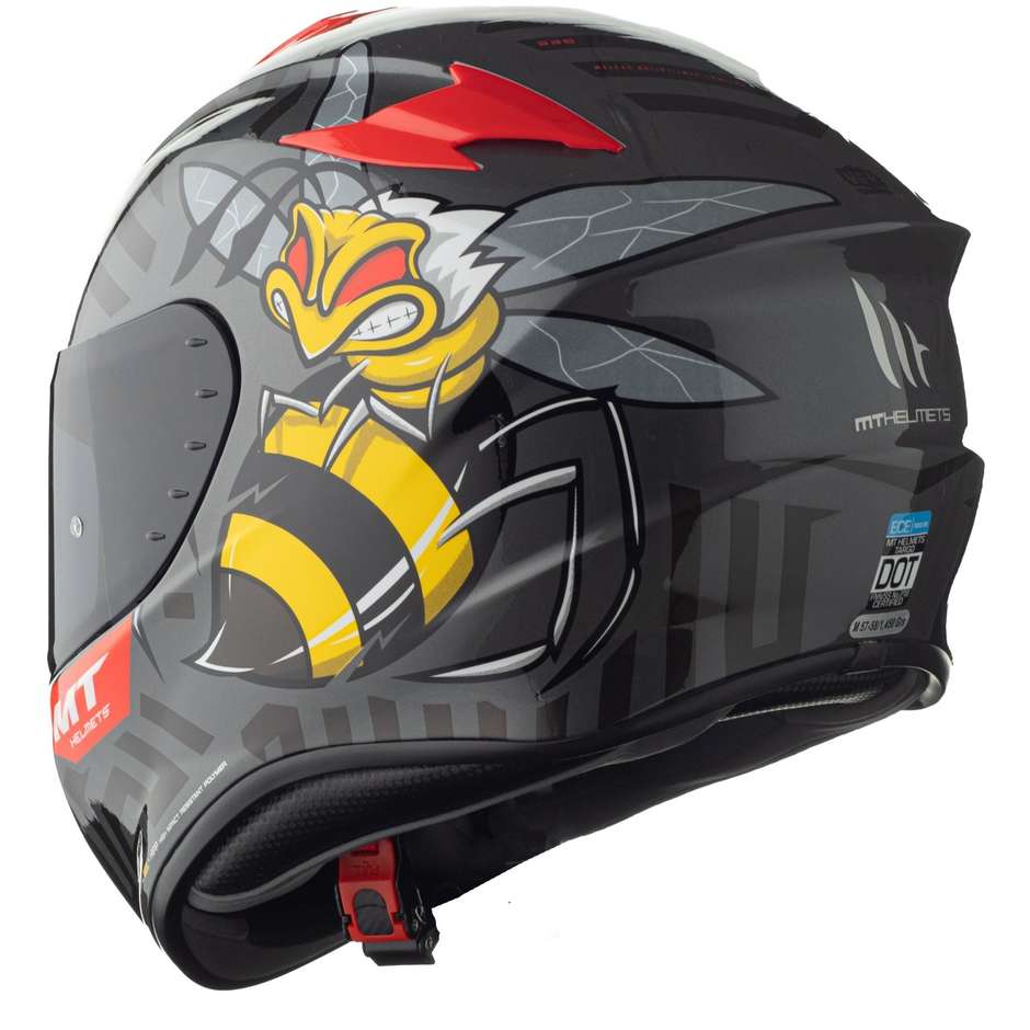 Casque de moto intégral Mt Helmet TARGO Bee B5 Glossy Red