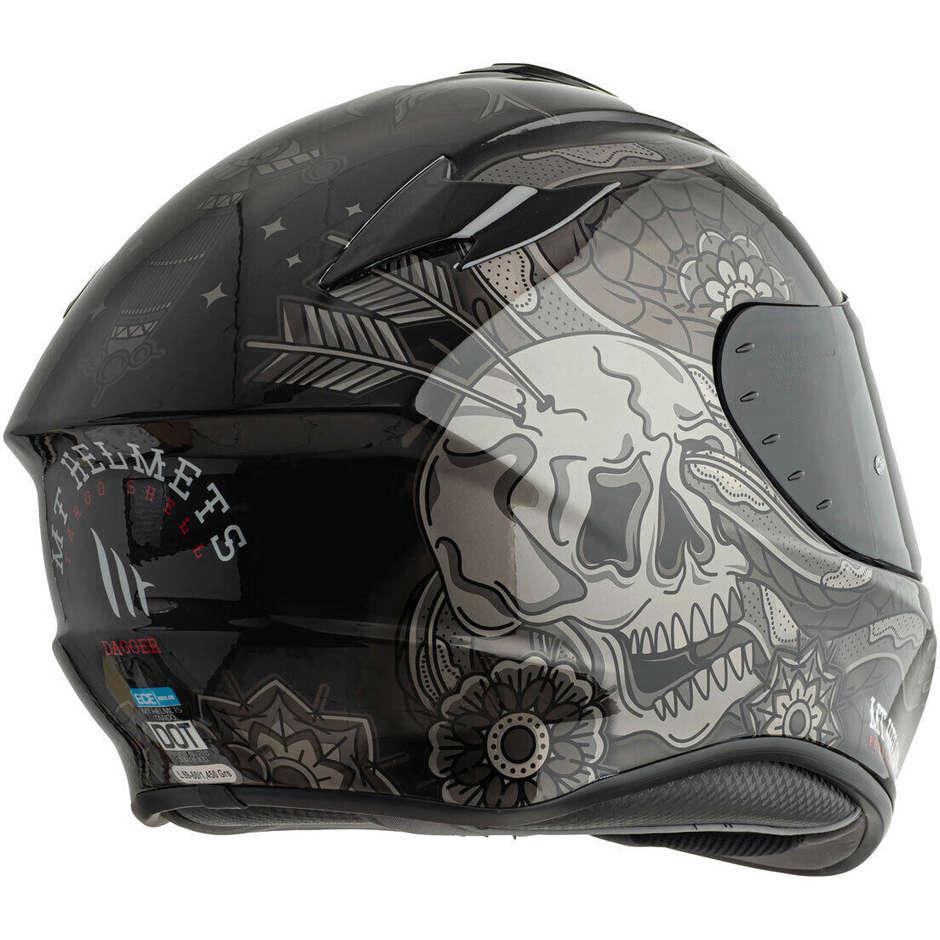Casque de moto intégral Mt Helmet TARGO Dagger E1 Glossy Black