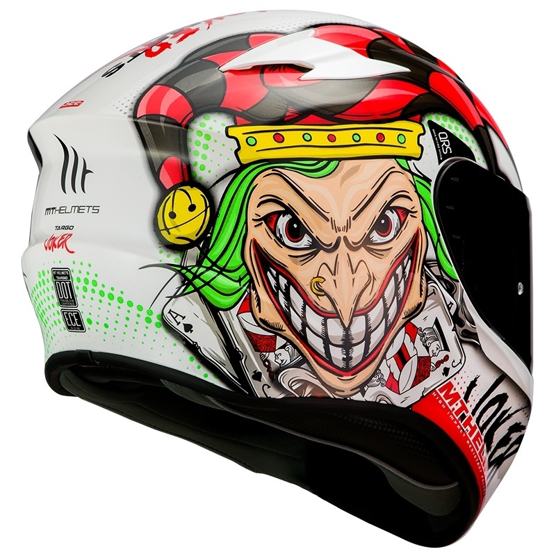 Casque de moto intégral Mt Helmet TARGO Joker A0 Pearl White