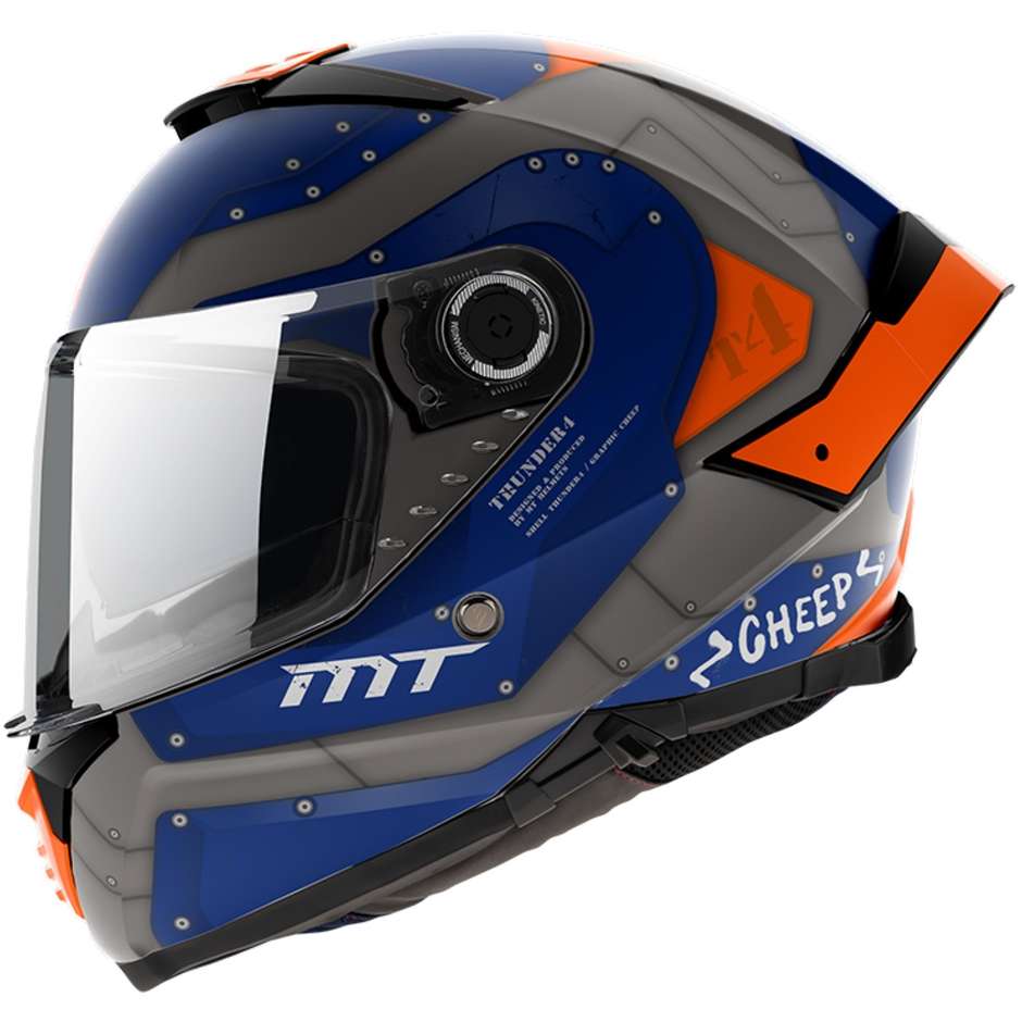 Casque de moto intégral Mt Helmet THUNDER 4 Sv CHEEP A7 Matt Blue