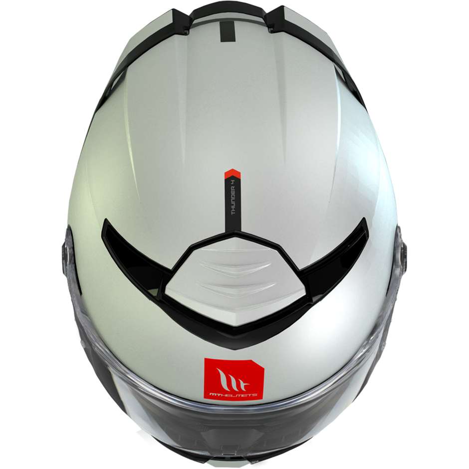 Casque de moto intégral Mt Helmet THUNDER 4 Sv Solid A0 White Pearl