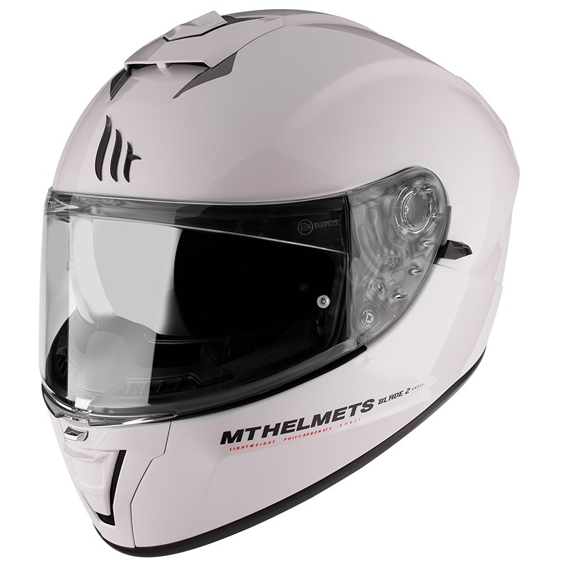 Casque de moto intégral MT Helmets Blade 2 Evo Double Visor Glossy White
