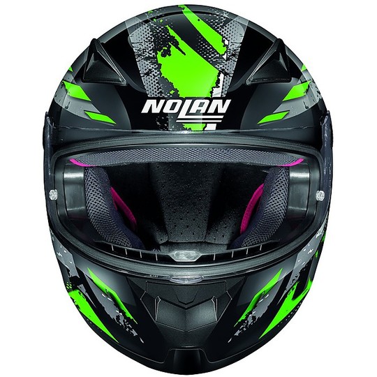 Casque de moto intégral Nolan N60.5 Hyperion 049 noir brillant vert