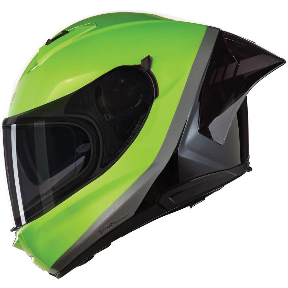 Casque de moto intégral Nolan N60-6 SPORT PEINTURE SPÉCIALE 348 Vert Noir Gris Brillant
