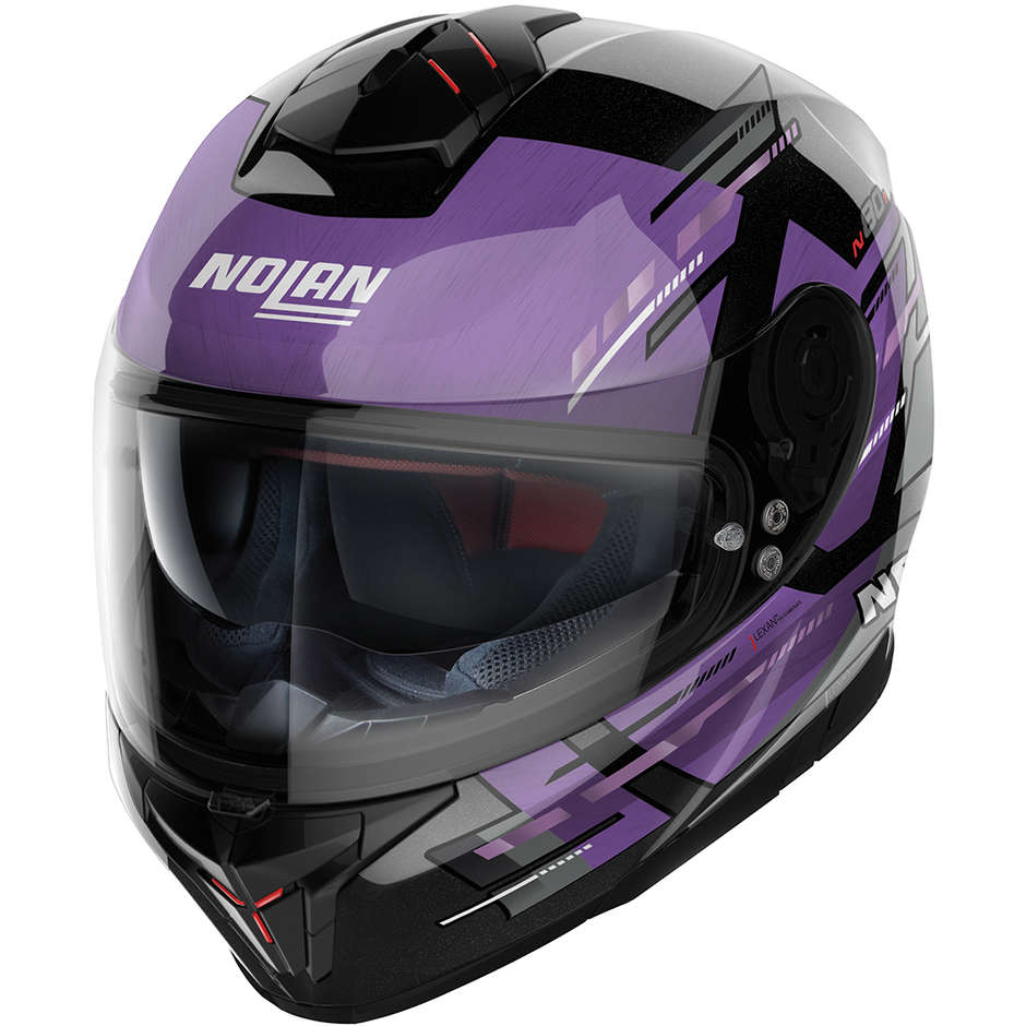 Casque de moto intégral Nolan N80-8 METEOR N-Com 070 Noir Violet