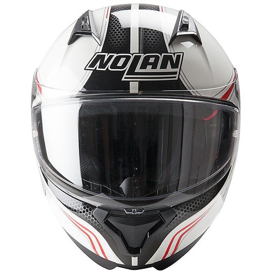 Casque de moto intégral Nolan N87 Rapid N-Com 017 métal blanc